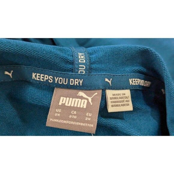 Puma Womens Size 2X Digi Blue Relaxed Fit Long Sleeve Modern Sports Hoodie - Picture 7 of 13
